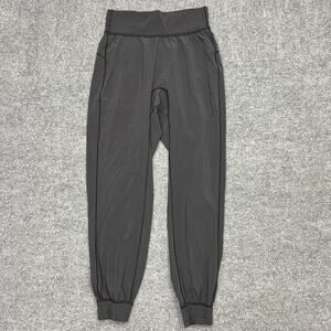 Lululemon Jogger Pants Womens 4 Black High Rise Elastic Waist Cuffed Leg Lulu